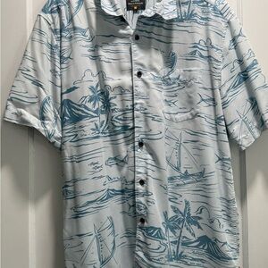 Quiksilver Waterman Light Blue Aloha Shirt